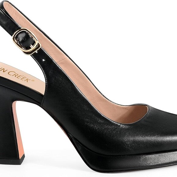 Women's Faux Leather Block Heel Sandals Slip-On Buckle Comfortable Shoes - Picture 2 of 7